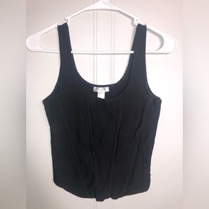 Revamped Cropped Black Corset Tank Top